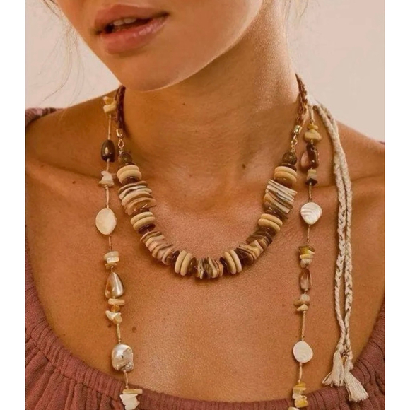 Free People Isabella Choker Necklace NWT Boho Beachy - Picture 3 of 5